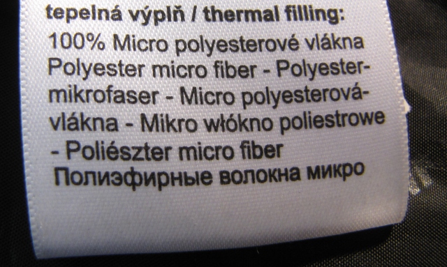 Wypełnienie (kurtki) z mikrowłókien poliestrowych